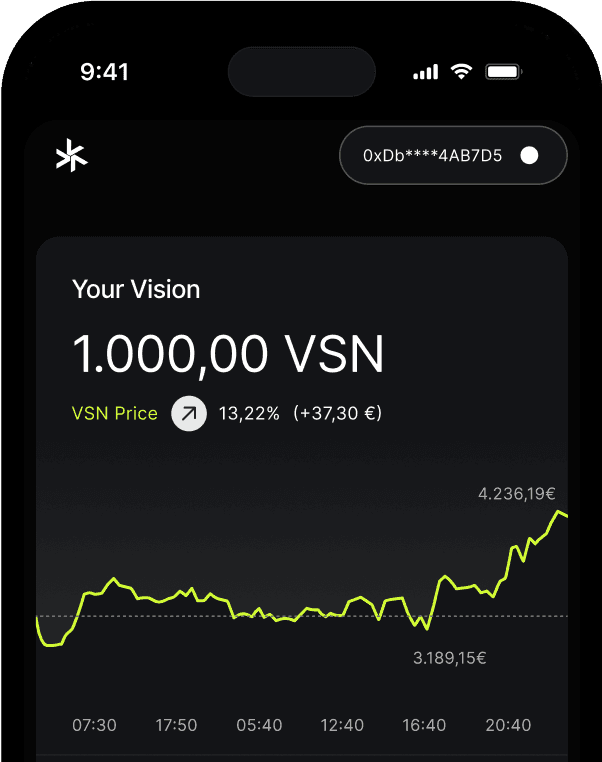 Wallet with VSN token balance